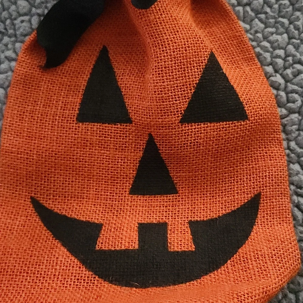 Burlap pumpkin gift bag